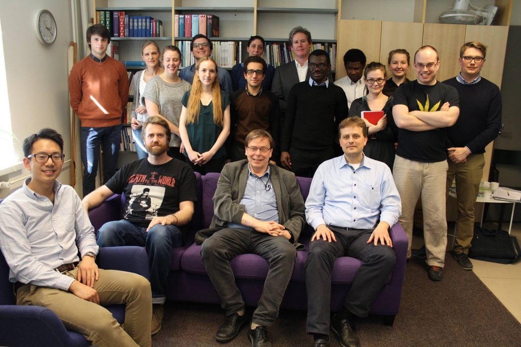 Master's program after thesis symposium (advisor sitting in middle of couch)