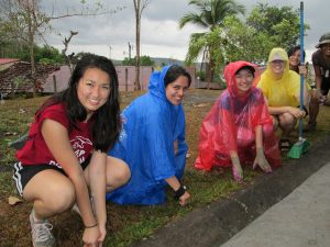 Painting a school in the rain!