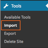 Tools > Import