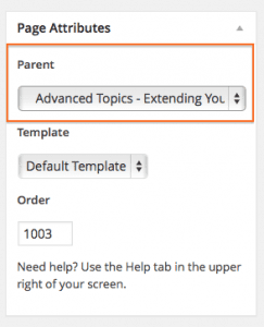 Parent Page Selector