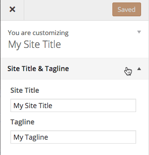 Site Title and Tagline Settings