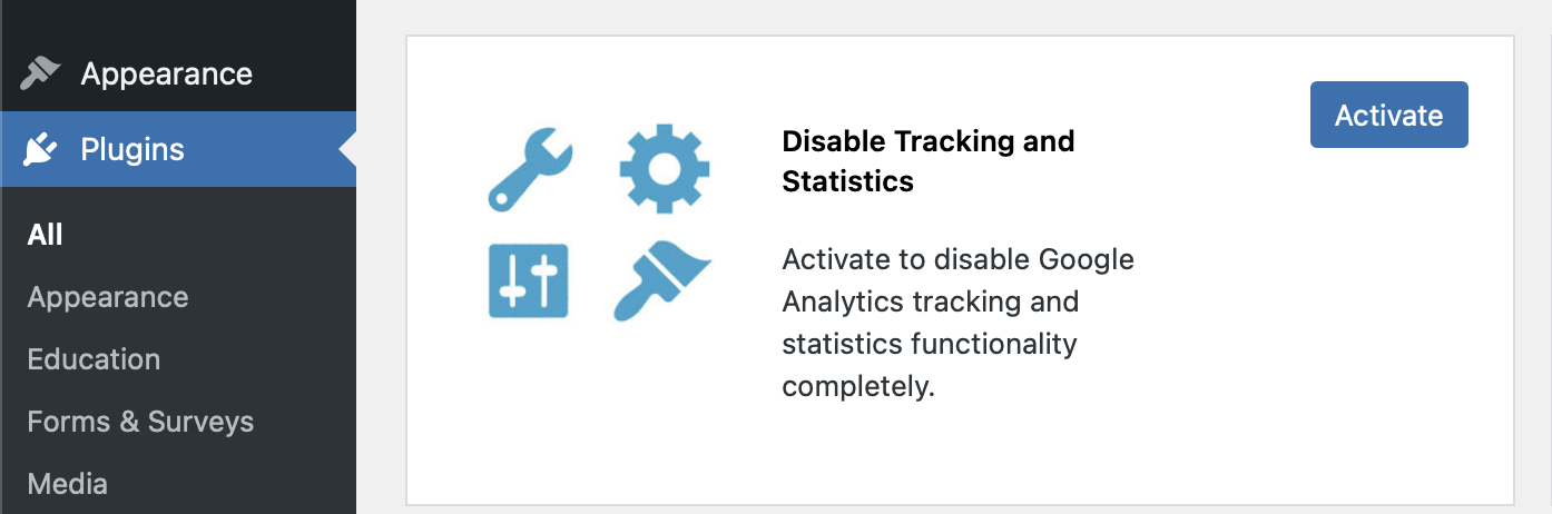 Disable Tracking & Statistics