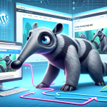 cute anteater in front of computer screens
