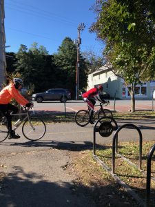two cyclists along the W&OD Trail