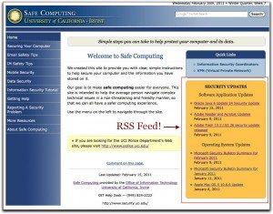 RSS Feed on Safe Computing Web Site