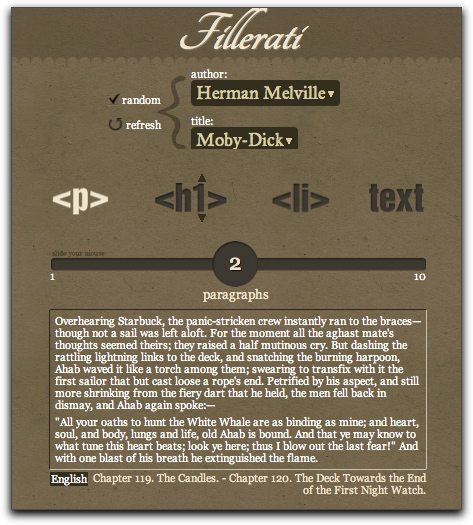 Fillerati website screenshot