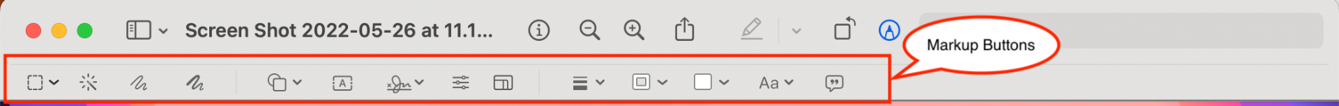 Markup Buttons in Preview