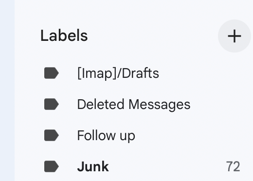 New label in Gmail